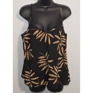 A New Day Women's Black Tropical Print Spaghetti Strap Cami Size‎ Medium